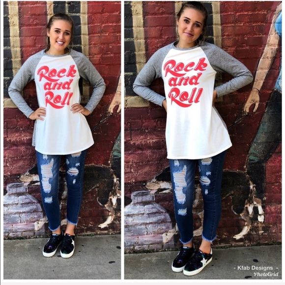 LAST 1! Rock n Roll Graphic Super Soft Top! - Picture 5 of 5